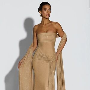 Babyboo Strapless Gold Gown